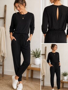 Smash + Tess Black Bamboo Romper Jumpsuit 2XS